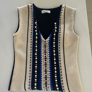 Abiu Pearl Embellished Sweater Vest